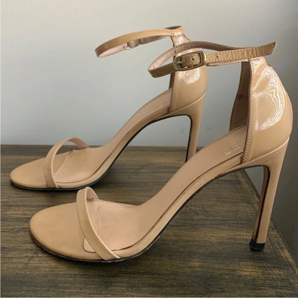 Stuart Weitzman Nude Patent Leather Heels